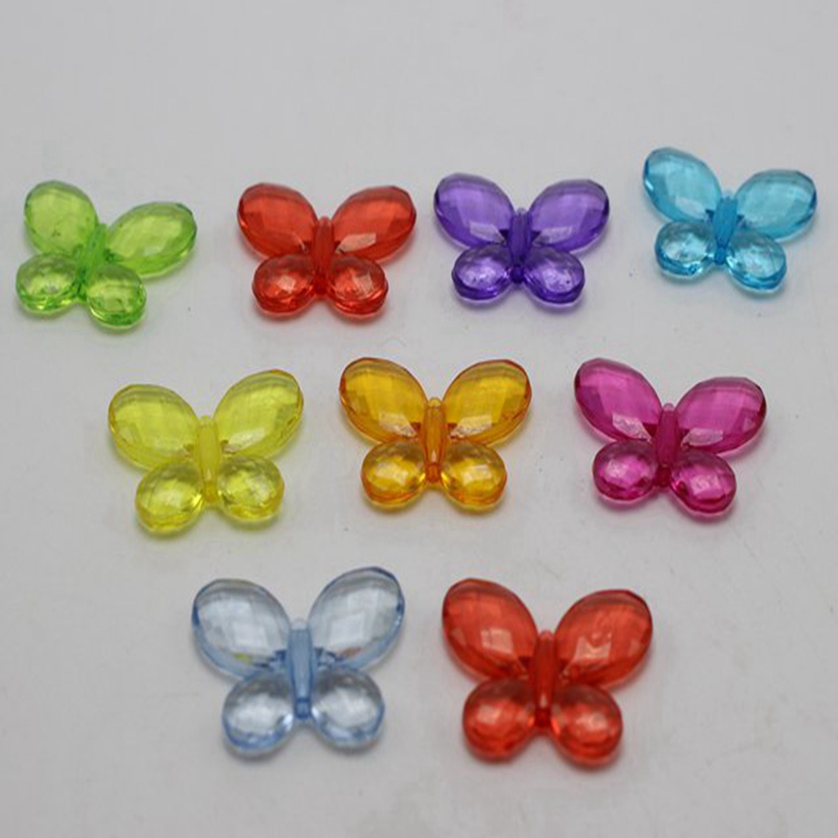 Craft Diy Gemengde Kleur Transparant Acryl Charm Kralen Diverse Vlinder Vorm: YELLOW