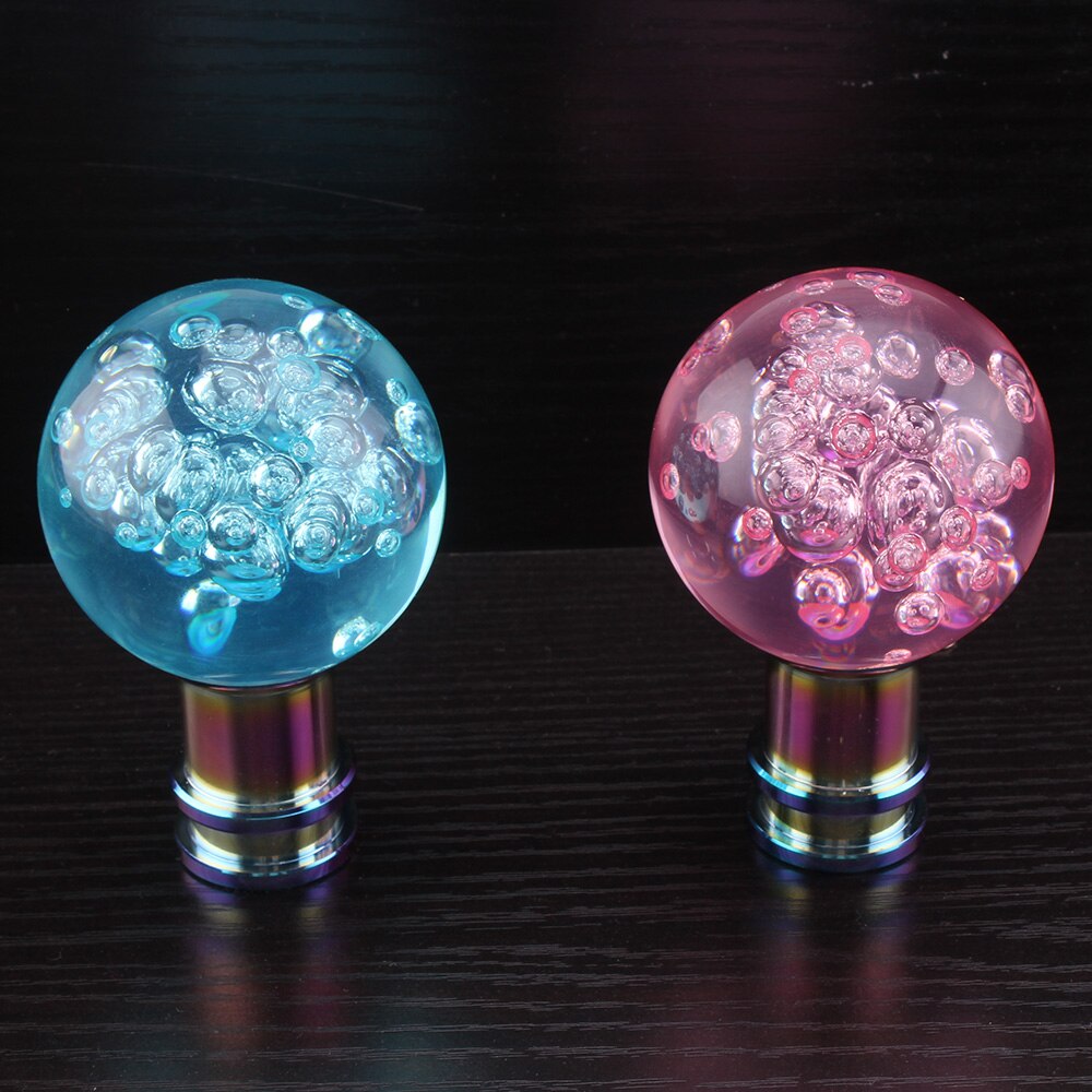 Car Manual Shift Knob Gear Shifter Head Shift Knob Stick Crystal Transparent Bubble Pink Blue White Gear Shift Knob RS-SFN081