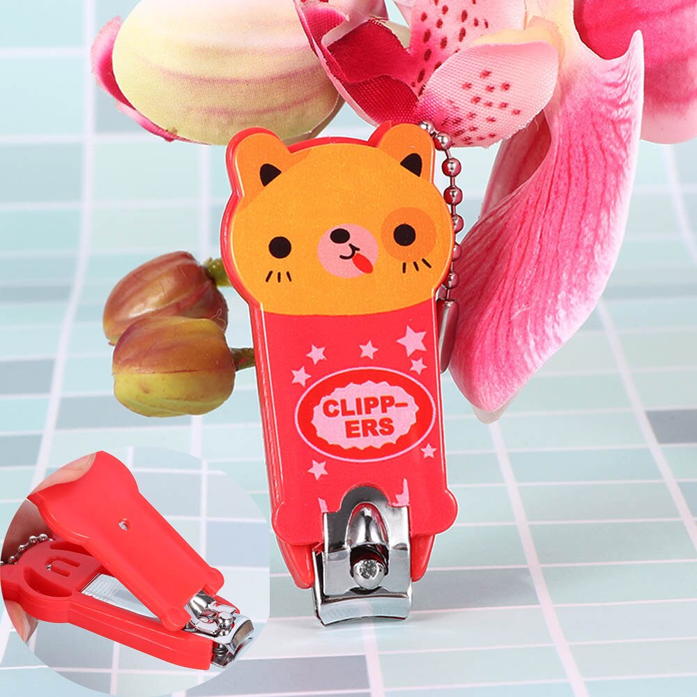 Cortador de uñas para bebés, cortador de dedos, tijeras, cortador de uñas, herramienta para manicura y uñas con llavero, de Mini animales de dibujos animados