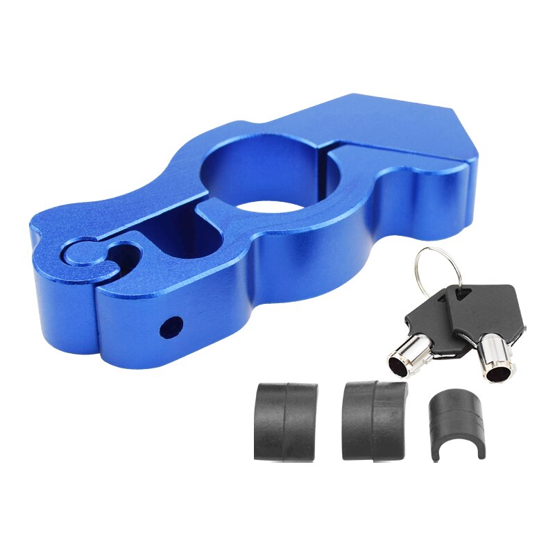 Motor Slot Cnc Beveiliging Veiligheid Sloten Handrem Grips Hendel Disc Vergrendeling Fit Scooter Atv Anti-Diefstal Motorfiets Grip Lock: Blauw