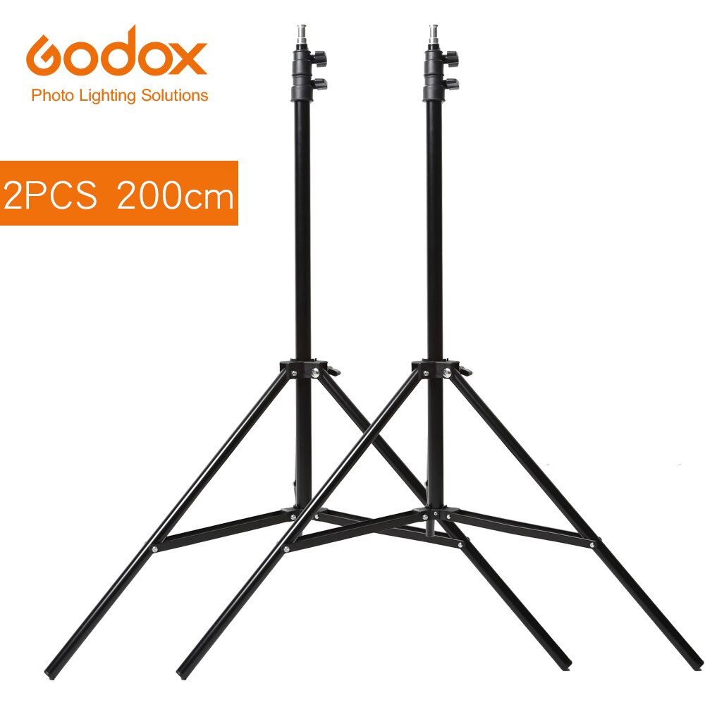 2x Godox 2 m Light Stand Statief voor Foto Studio Softbox Video Flash Paraplu Reflector Verlichting Bakcground Stand 200 cm