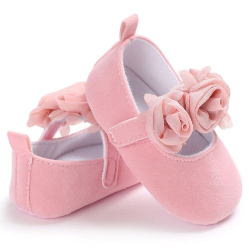2018 Bebê Menina Sapatos Da Criança Menina Sapatos Berço Mocassins Floral Infantil Macio Único Bebê Sapatos de Couro Anti-slip Rebanho sneakers: Rosa / 7-12 meses