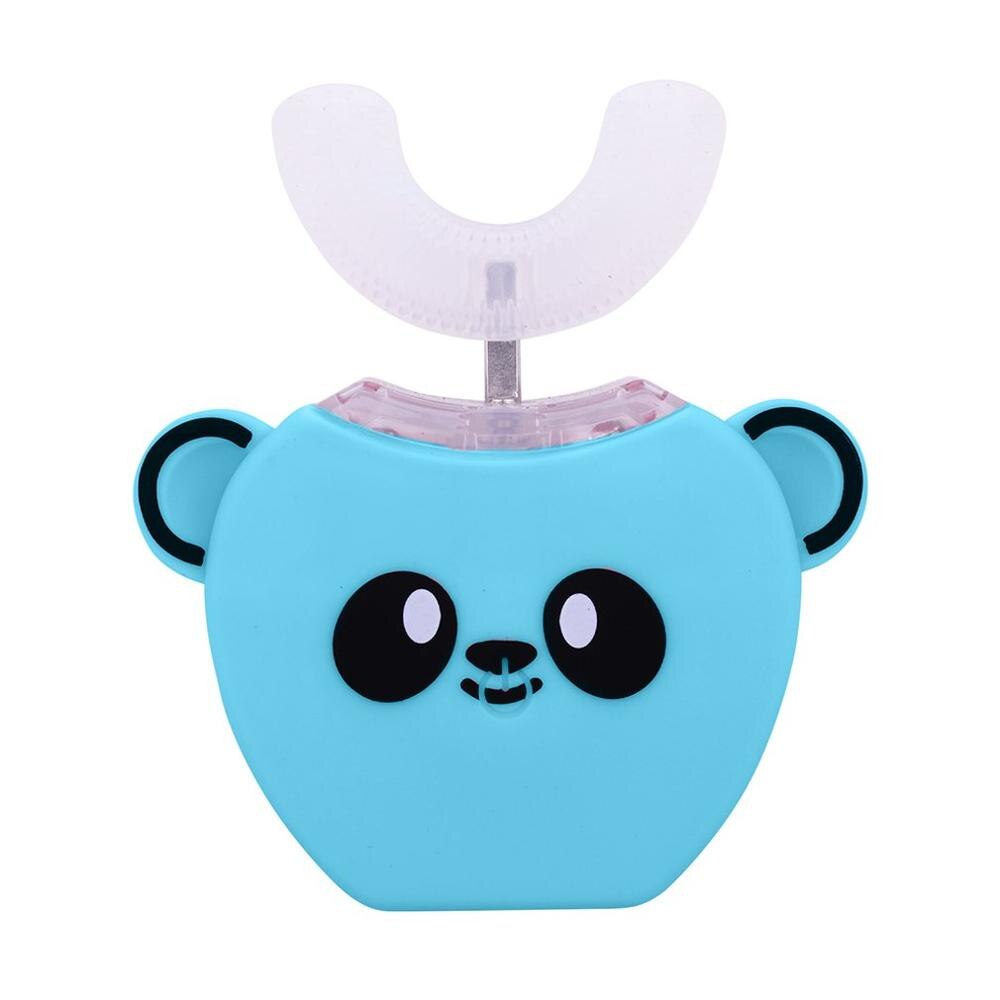 360 Graden Kinderen Kids Baby Smart Sonic Elektrische Tandenborstel U-Vormige Siliconen Automatische Tandenborstel Tandenborstel Usb Opladen: blue