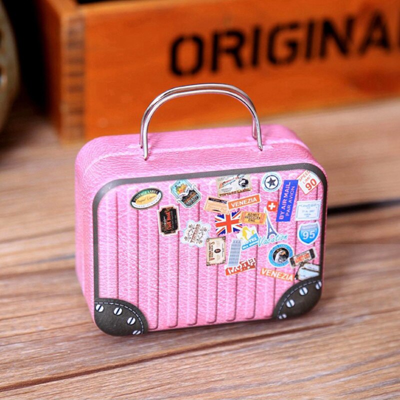 Mini cajas de música de creativas, Maleta Retro, caja de música, caja Musical de colores, accesorios de decoración para el hogar, 1 ud.