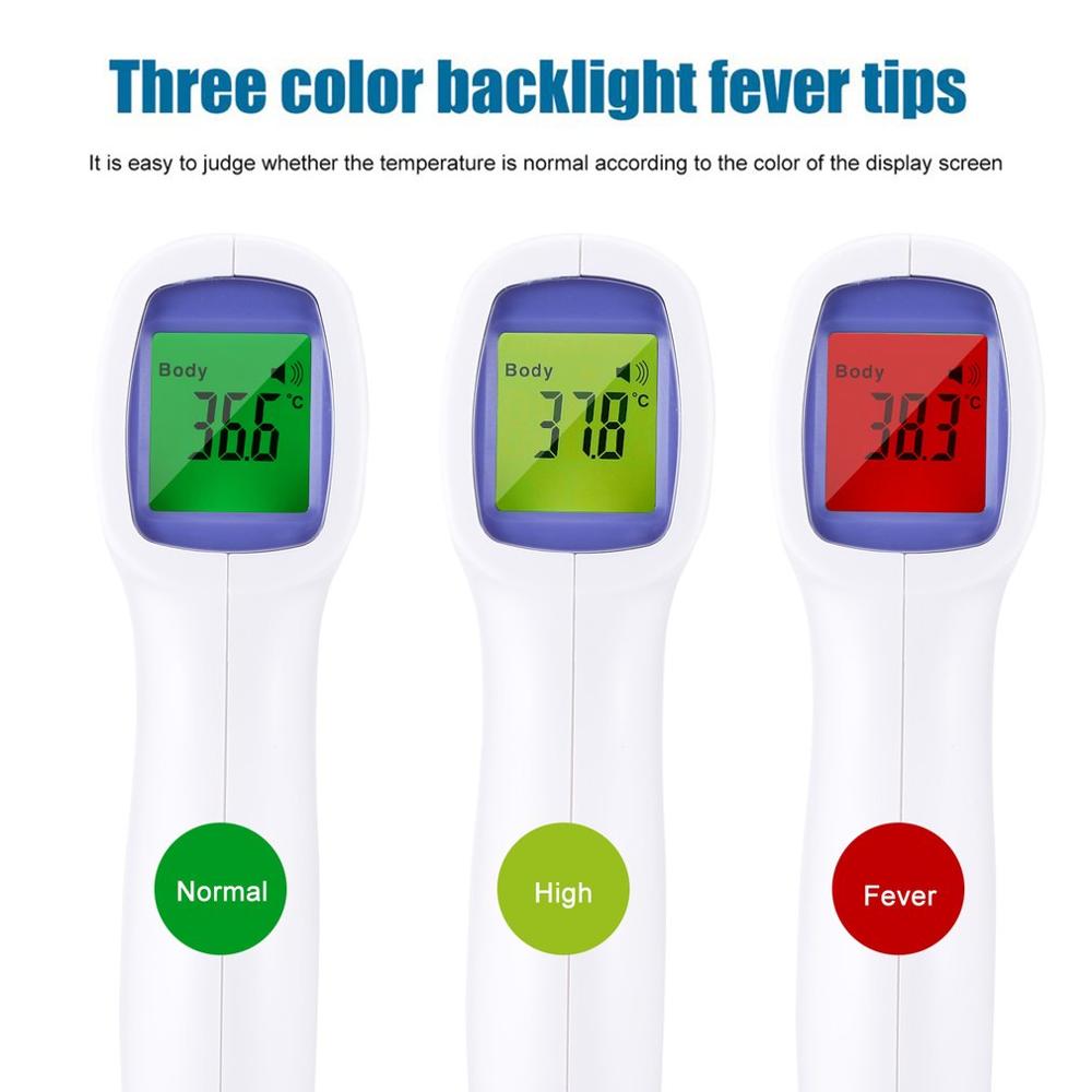 Infrared Thermometer High Precision Tri-color Backlight LCD Screen Practical Non-contact Forehead Thermometer
