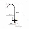 1/4'' Chrome Drinking RO Water Filter Faucet Stainless Steel Finish Reverse Osmosis Sink Kitchen Double Holes Water Intake