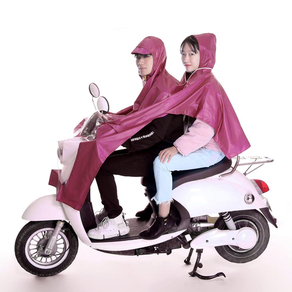 Elektrische Fiets Regenjas Fiets Waterdichte Kap Poncho Regenkleding Hooded Voor Motorfiets Fiets Mannen Vrouwen Regenhoes: Double Red