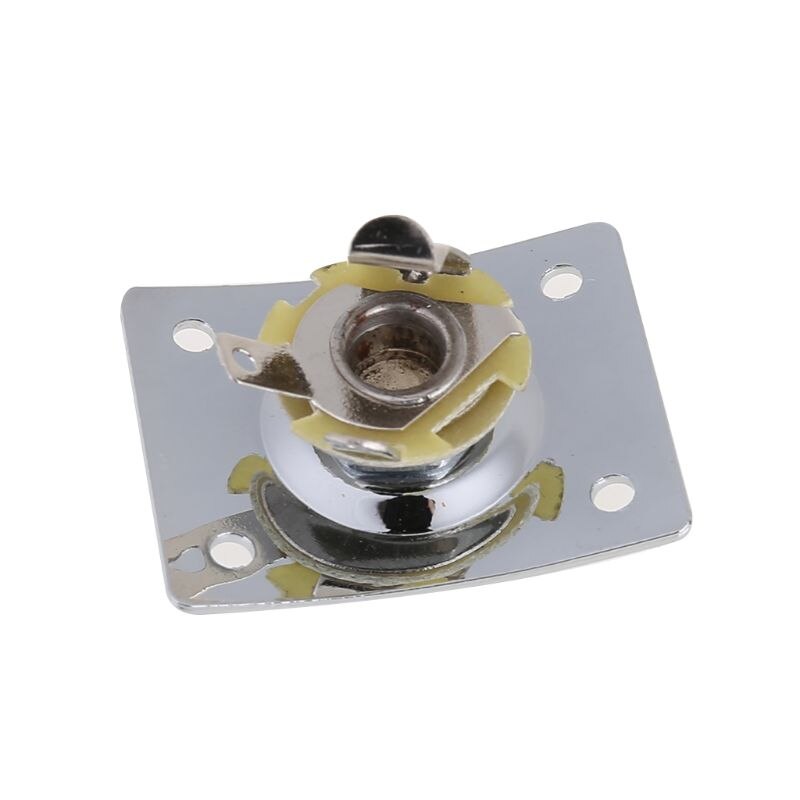 Guitar Jack Plate + Output Socket Chrome Rectangle For Gibson Epiphone