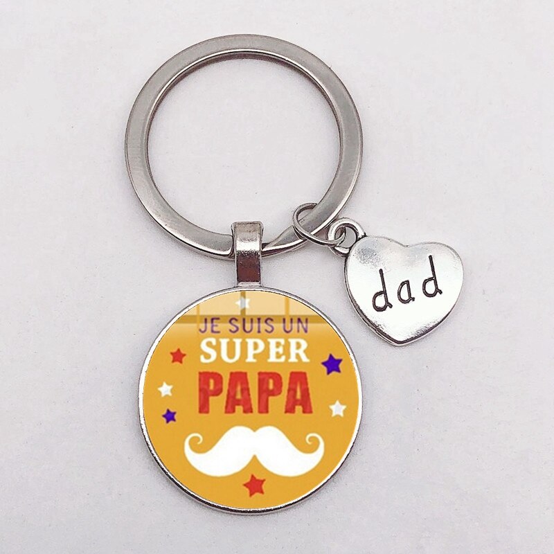 Jeg elsker pappa nøkkelring pappa er en superhelt anheng glass nøkkelring farsdag beste