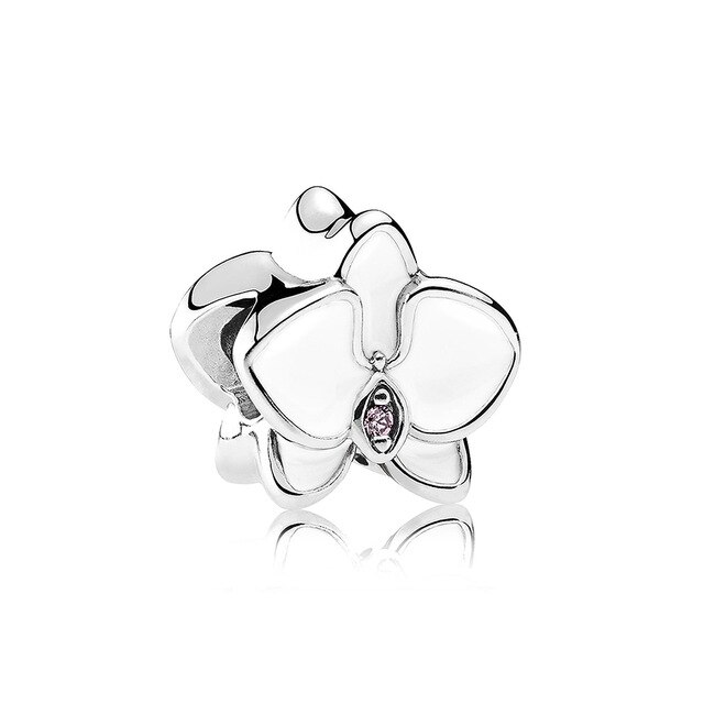 S925 Silver Grain Swirl, Crown, White, Purple Orchid, Lovely, Geometric Charm DIY Original Female Jewelry