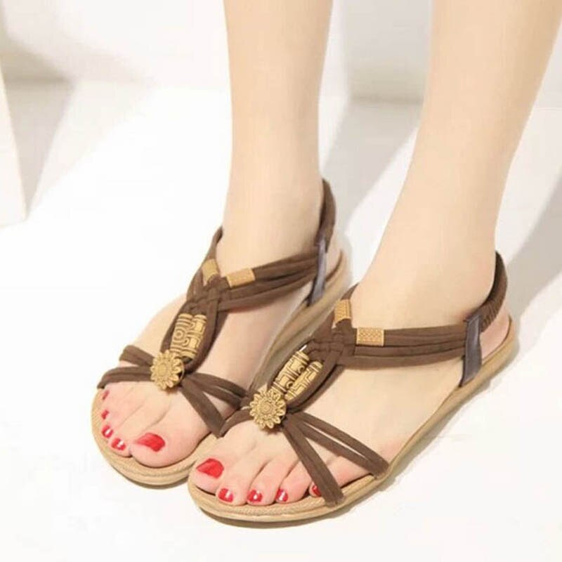 Boheme kvinder sandaler sommer kvindelige flade sandaler platform strand sko udskæringer kvinder sandaler 1158 35