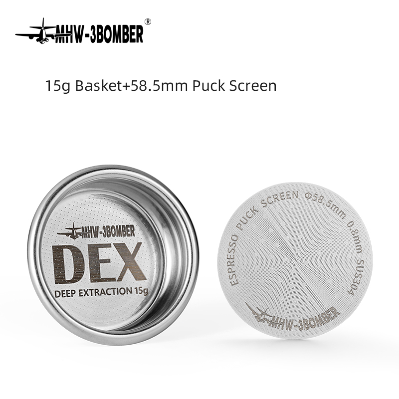 58,5 mm espressofiltermanden 15-20 g koffiemand met puckscherm geschikt voor 58 mm espressofilters koffiezetapparaataccessoires: Army Green