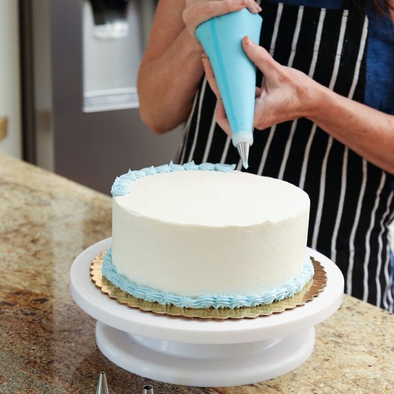 28Cm Plastic Taart Draaitafel 360 Roterende Cake Decorating Anti-Slip Ronde Taart Pannen Cake Draaitafel BK018