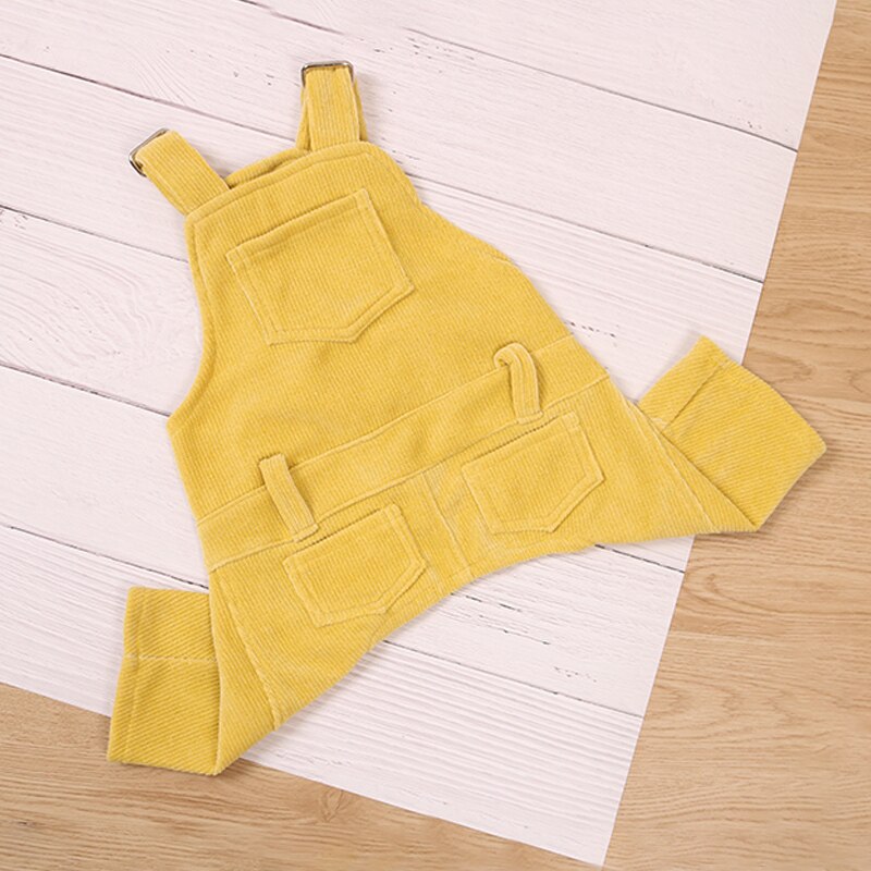 Adjustable Dog Jumpsuit Winter French Bulldog Clothes for Dogs Coat Warm Pet Dog Clothes Pug Clothing for Dog Pajamas Outfit: Yellow / L