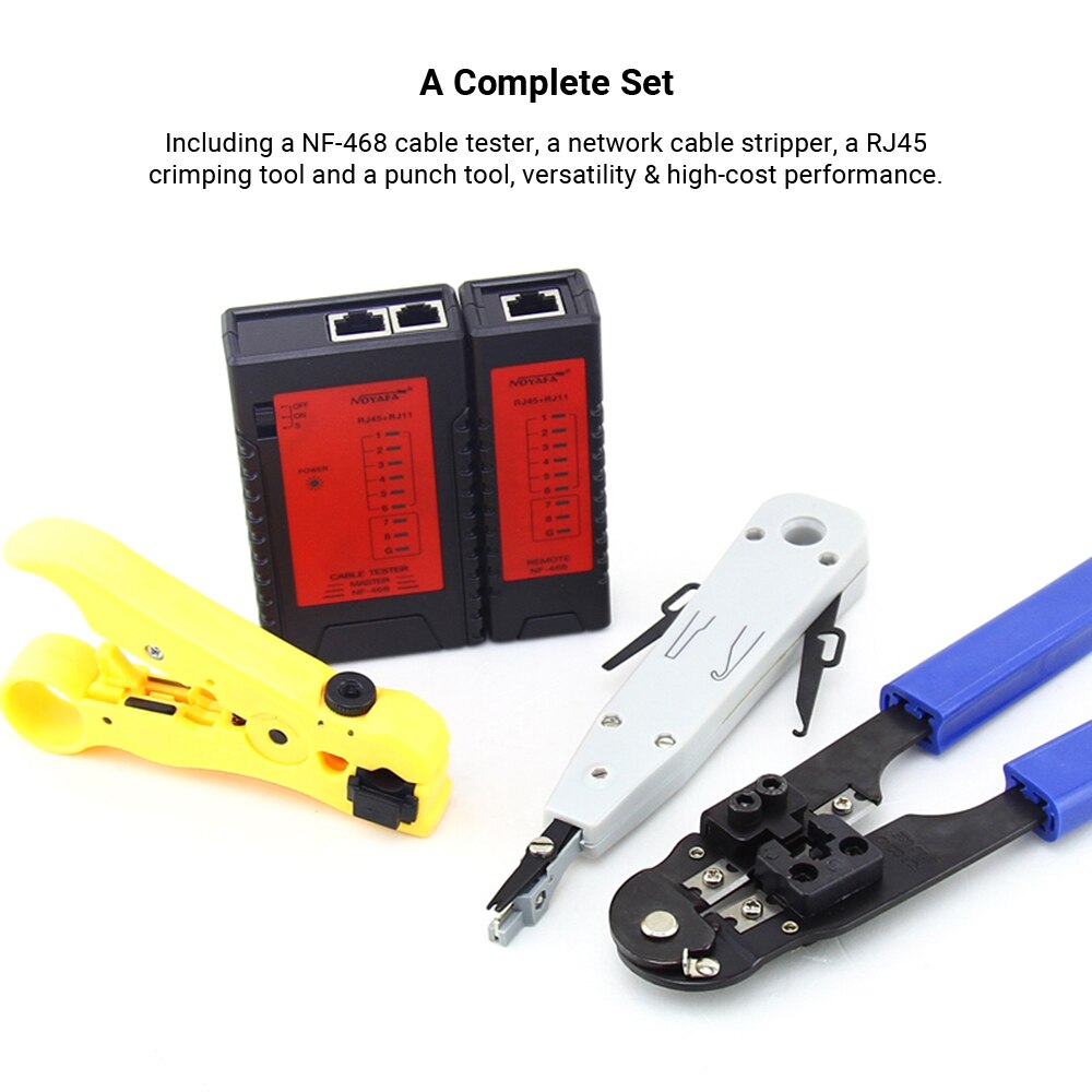 4 in 1 Network Cable Tester Set LAN Tester Measurable Wire Tracker Diagnose Finder Test Tool W/ a Removable Double-head Blade