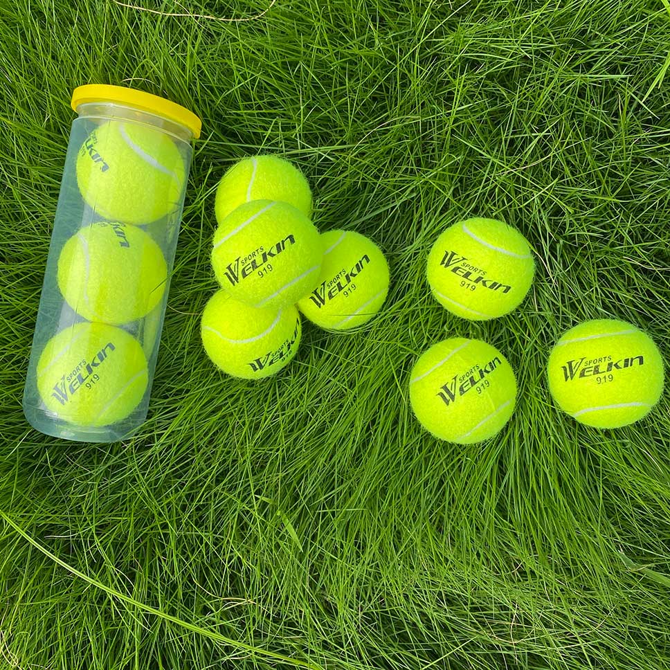 WELKIN-balle élastique de Tennis en caoutchouc, balle élastique Durable pour la pratique du Tennis, école de plaisir Club compétition, 3 pièces/lot