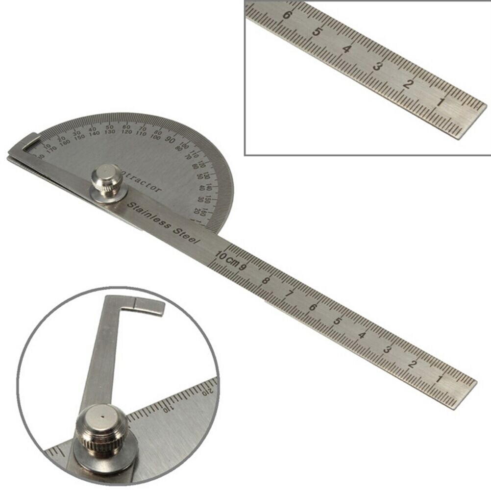 10cm Measuring & Gauging Tools Protractor 0-180 degrees Stainless Steel ...