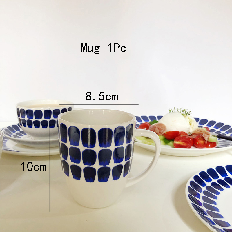 Breakfast Salad Bowl Pasta Dinner Plates European Afternoon Tea Milk Mugs Coffee Cups with Dessert Dishes Home Ceramic Tableware: Mug-8.5x10cm