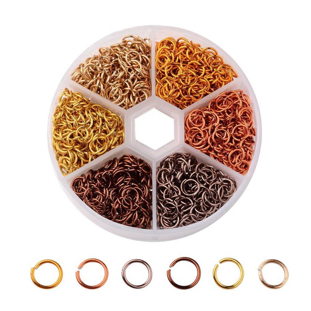 1080pcs/box Dia 6mm Mixed Colors Aluminum Open Jump Rings Split Rings for DIY Jewelry Making Findings Handcraft: Mix03