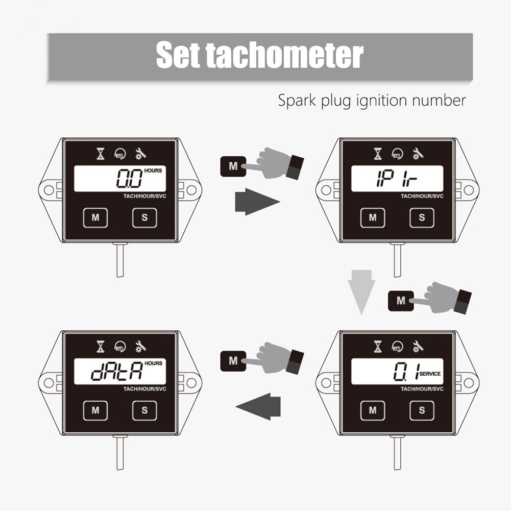 Digital Waterproof Engines Tachometer Hour Meter Motorcycle Speed Timer ATV Speed Reset Timers Motorcycles Accessories