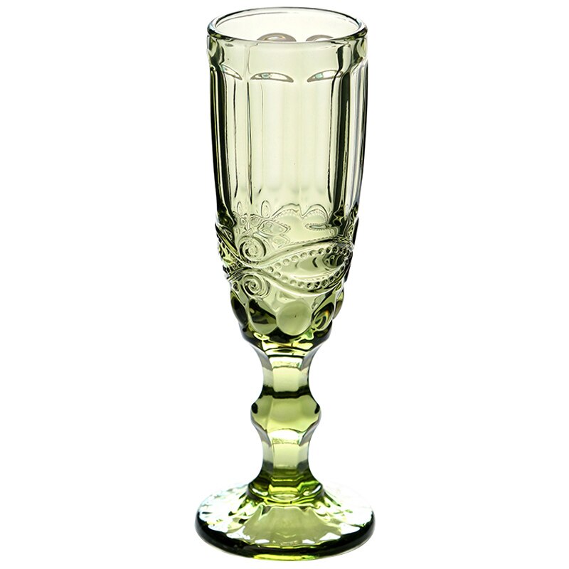 Farbige Gravur Glas Tasse Pint Glas Wein Champagner Flözehn Coupés Klassische Linderung Tasse Hohe Stehen Keine Blei