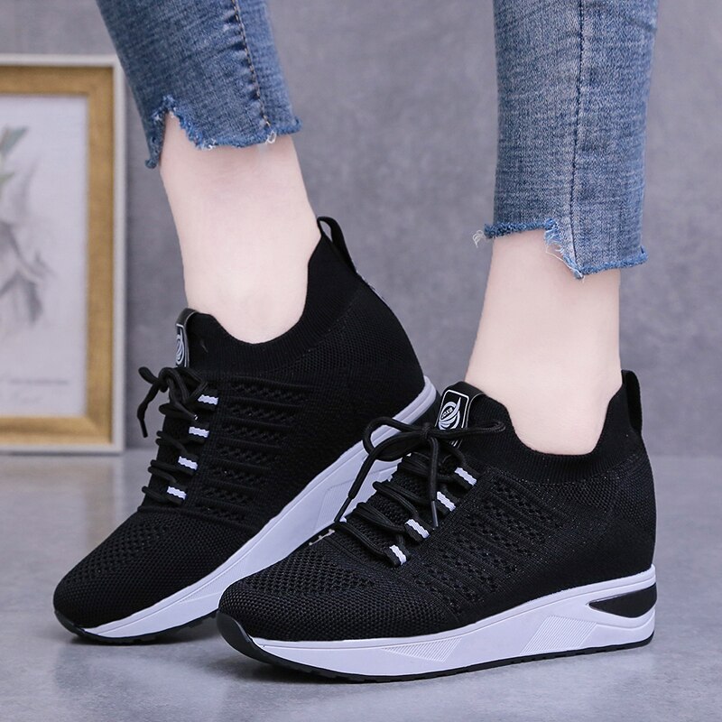 Women Swing Shoes Thick Sole Shoes Wedges Sneakers Female Outdoor Toning Sneakers Height Increasing Platform Shoes