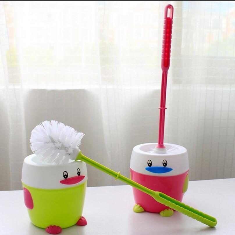 4 Colors Toilet brush Cartoon Toilet Cleaning Brush Personality Toilet Brush With Seat Set Combination