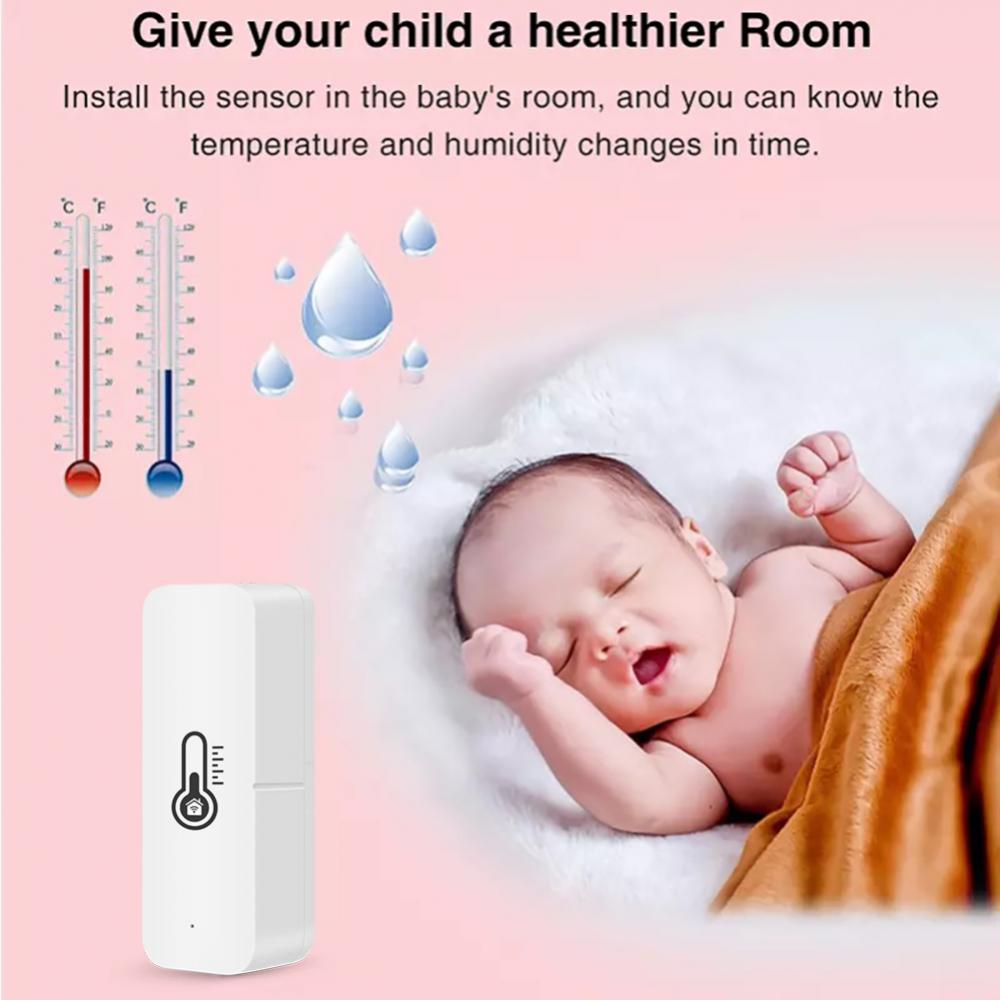 AUBESS Tuya WiFi Temperature And Humidity Sensor Indoor Hygrometer Controller Monitoring Works With Alexa Google Home Smart Life
