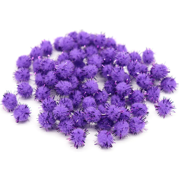 144pcs ongeveer 10mm Pluizige Zachte Pom Poms Pompoms ballen Handgemaakte Bruiloft Decor Voor DIY Kinderen Speelgoed Craft Supplies materialen YJ0702: Purple