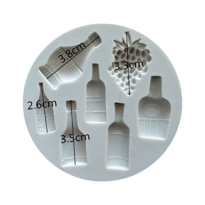 Cake Tools wine bottle grape pot silicone mold Decorating Cupcake decorating Gumpaste fondant tool mould