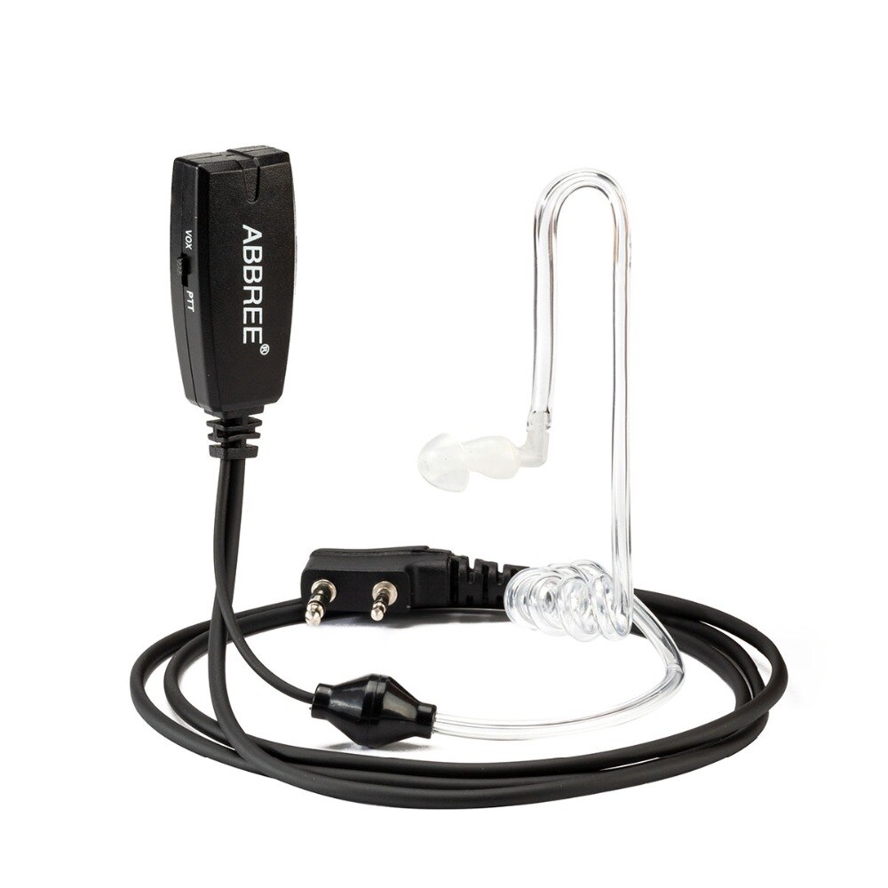 Abbree VOX 2 Pin Air Acoustic Tube Earpiece Headset for Kenwood Baofeng UV-5R UV-82 BF-888S TYT Walkie Talkie Two Way Radio: 1 pcs