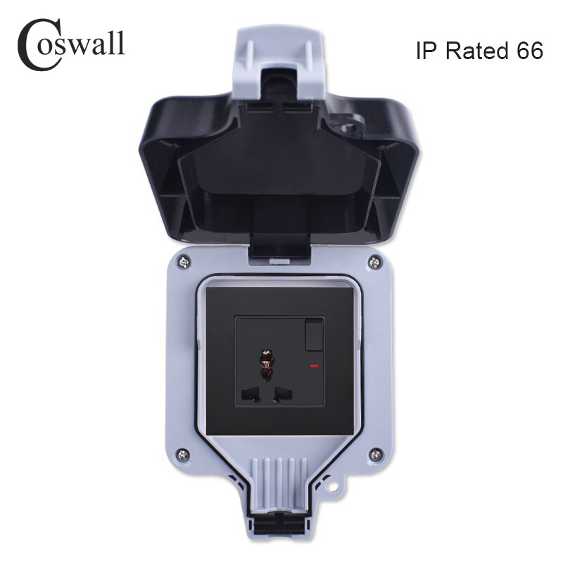 Coswall IP66 Weerbestendig Waterdicht Anti-Uv Outdoor Doos Stopcontact 13A Universele/Uk Geschakeld Stopcontact Met Usb-poort Opladen: BOX With Socket D