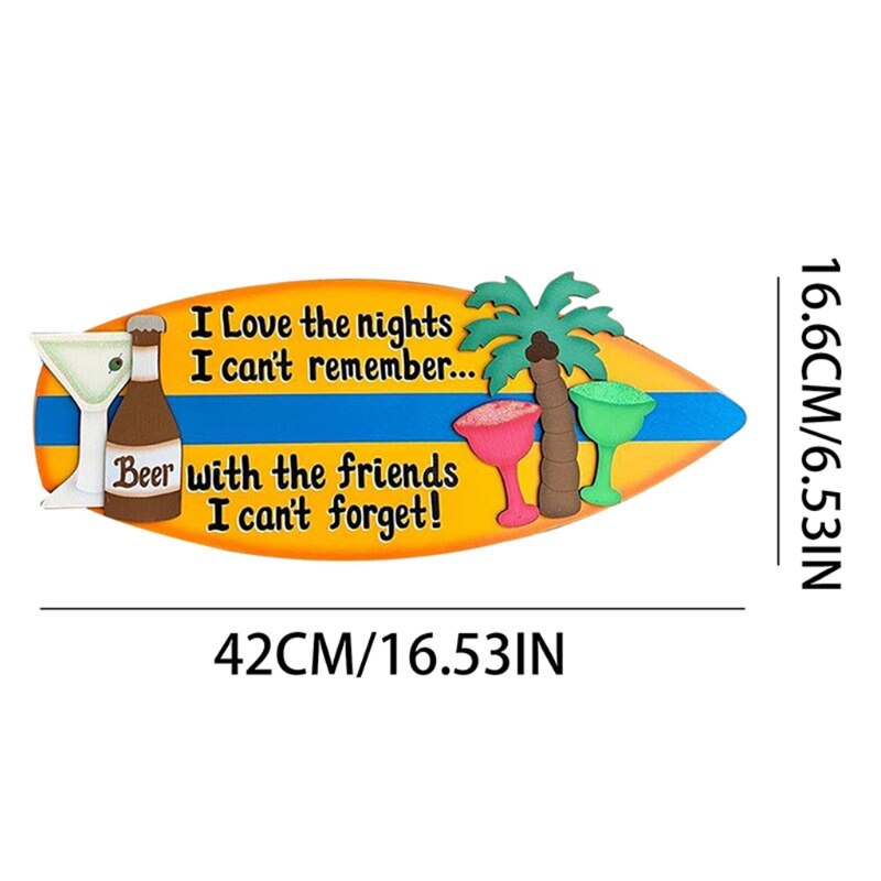 50LB Wooden Surfboard Wall Decoration Signs Beach Bathroom Decor Hanging Sign Decorative Wall Art Home Party Summer Decor