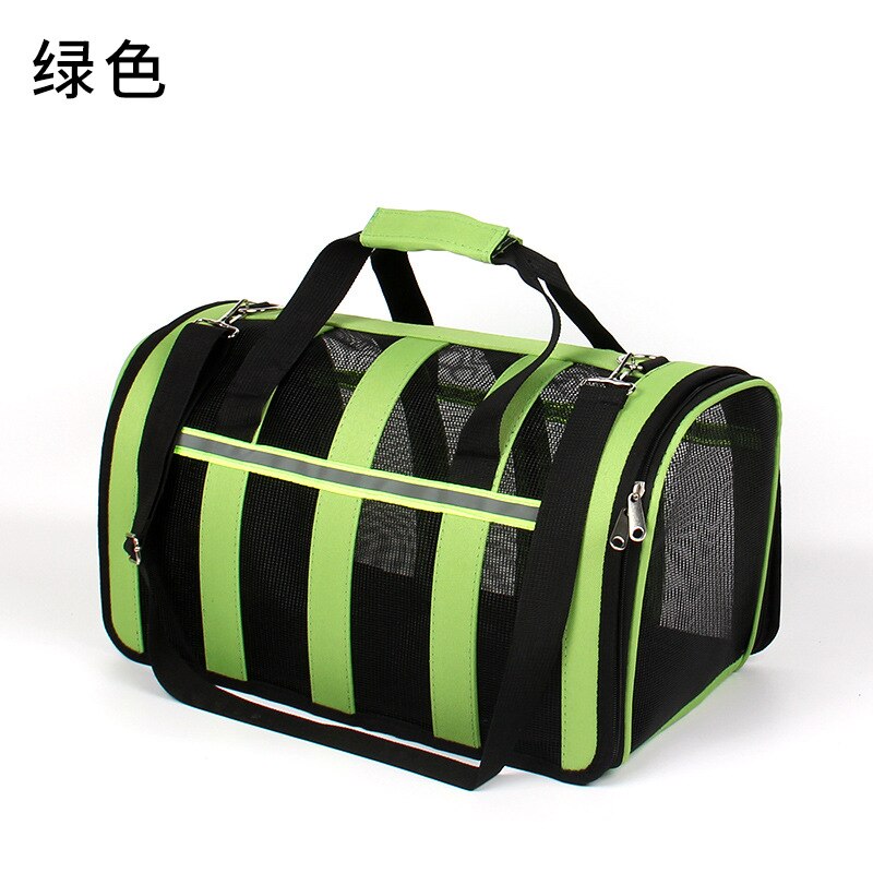 Kjæledyr katt bag ut bærbar bag utenfor håndveske sommer pust hund ryggsekk reise katt bur hund transportør pustende valpe bag: Grønn / S --35 x 23 x 22cm