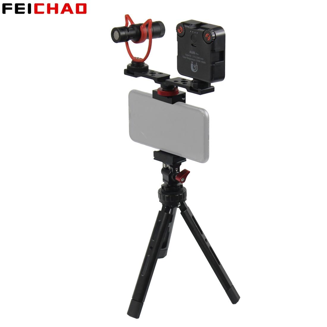 Mobile Phone Vlog Live Desktop Tripod Holder Microphone Bracket Light Stand Mount Selfie Stick for Zhiyun Weebills Gimbal