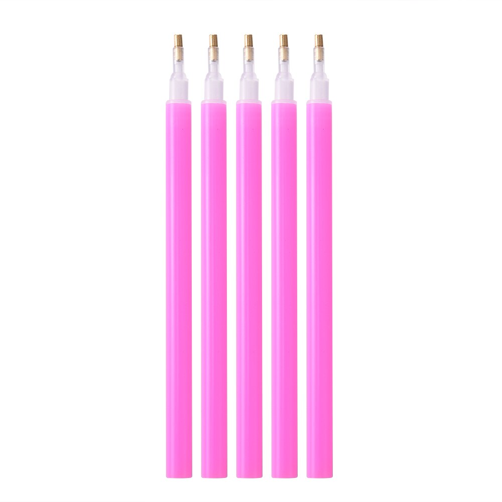 Juego de 5 unids/set de herramientas de plástico para punteo de uñas, lápiz de pintura de uñas, diamantes de imitación, pasta de lápiz, puntos de cera para uñas