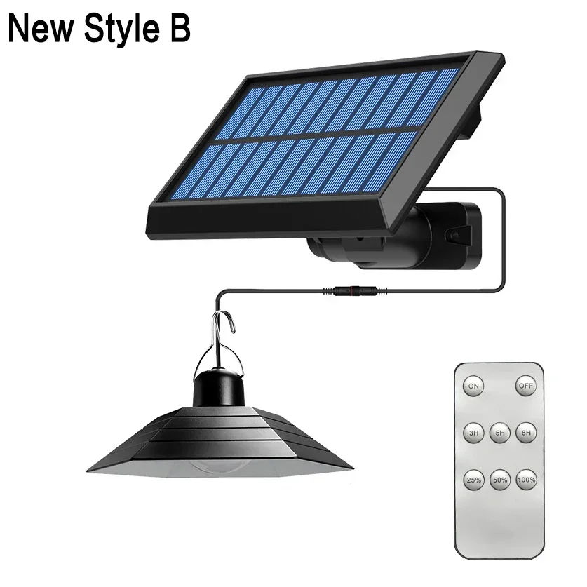Luz colgante Solar IP65, lámpara Led impermeable con energía Solar con Control remoto, lámpara colgante para acampar y jardín al aire libre: Soleado amarillo / 6-10 W