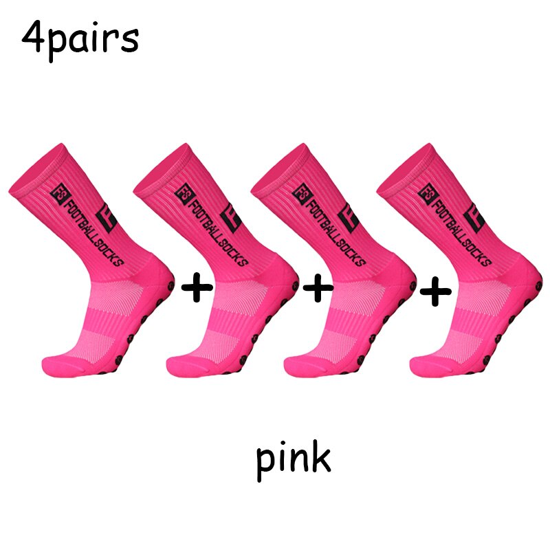 FS Football Socks Non-slip Silicone Bottom Compressed Breathable Grip soccer socks Baseball Socks Men Women: pink