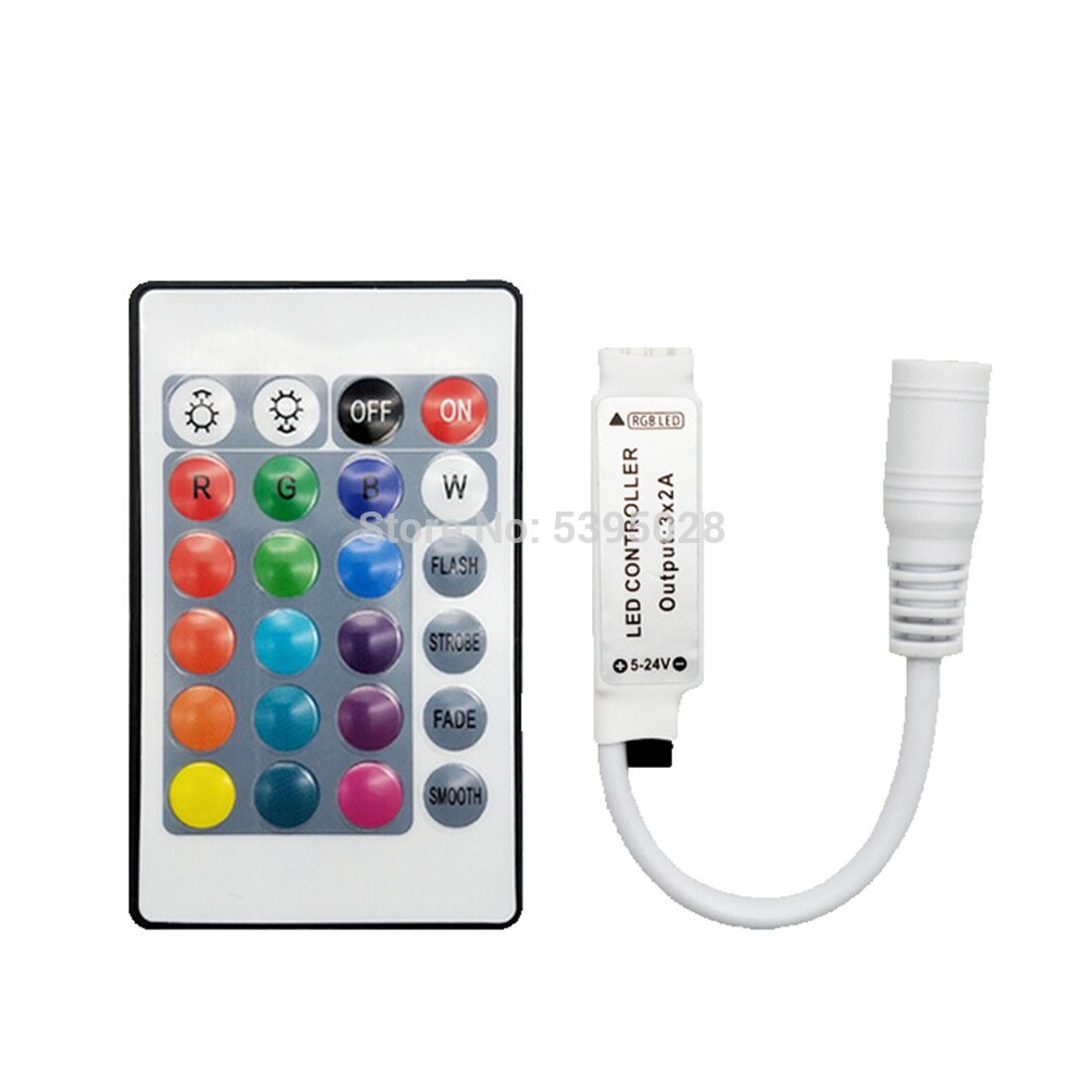 Led controller ir rgb trådløs mini controller til rgb 3528 5050 led strip lys dæmper  dc12v