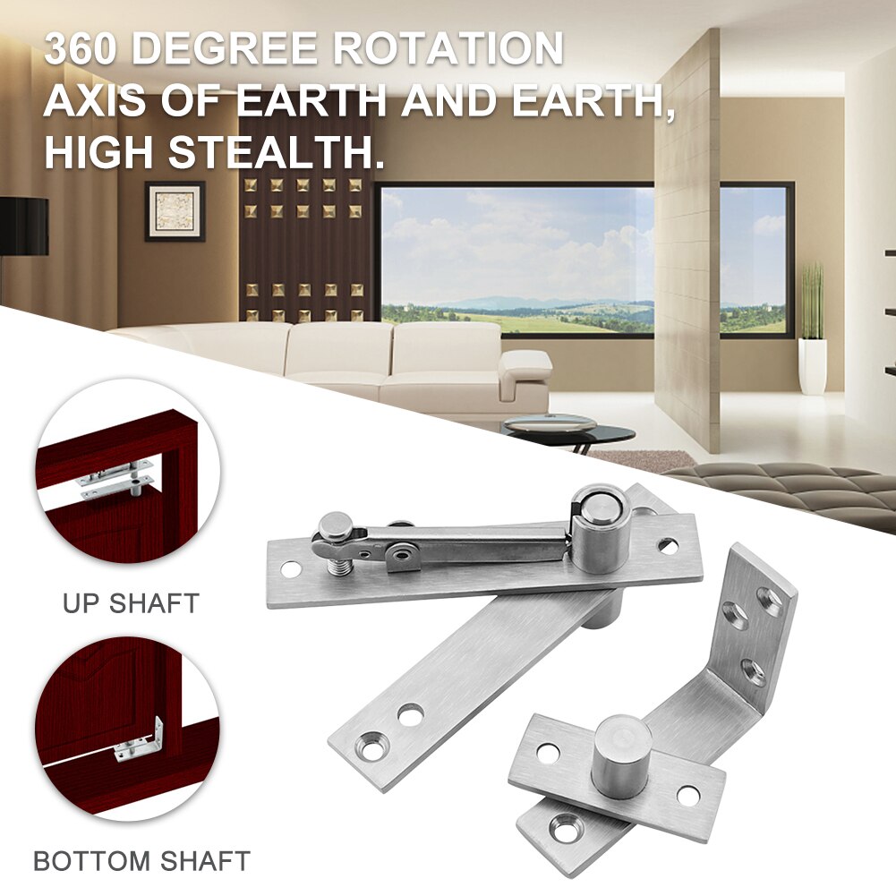 Universal Furniture Home 360 Degree Rotation Pivot Hinge Shaft Hardware Replacement Parts For Door Cabinet Stainless Steel