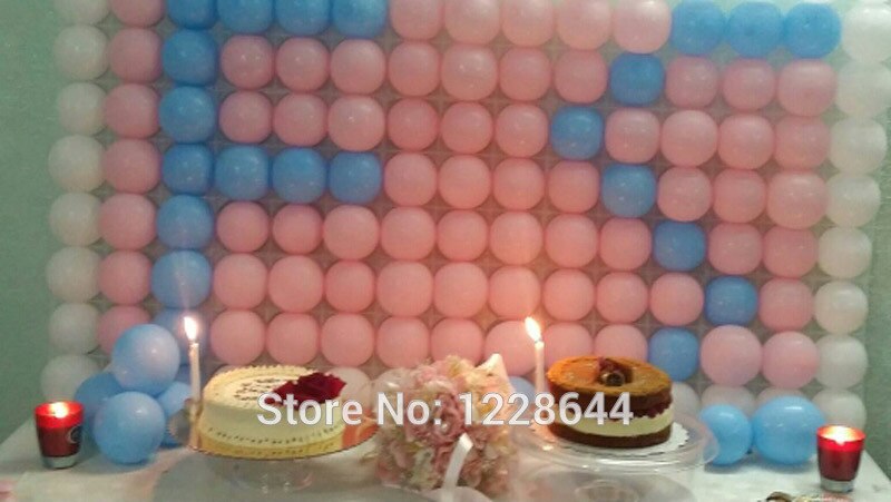 Gratis 20 stk/lot ballongdekorasjon netting vegg fest dekorasjon festutstyr bryllup ballong rutenett 4 rutenett størrelse 30*30cm( ingen ballong