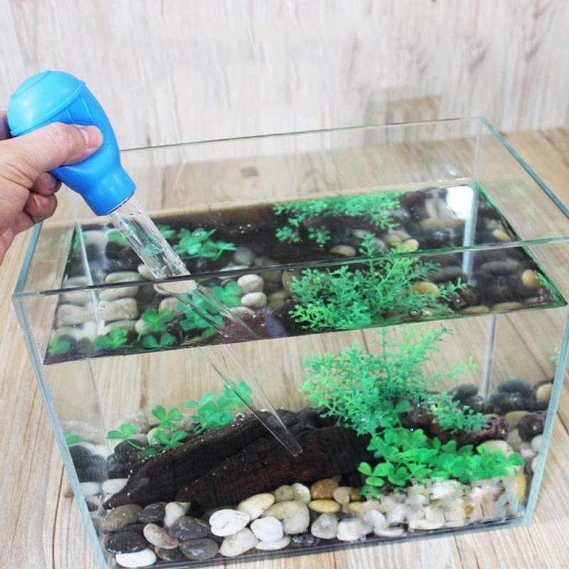 Multi-function Mini Water Changer Cleaning Tool Small Fish Tank Water Change Dropper Feeder 2619