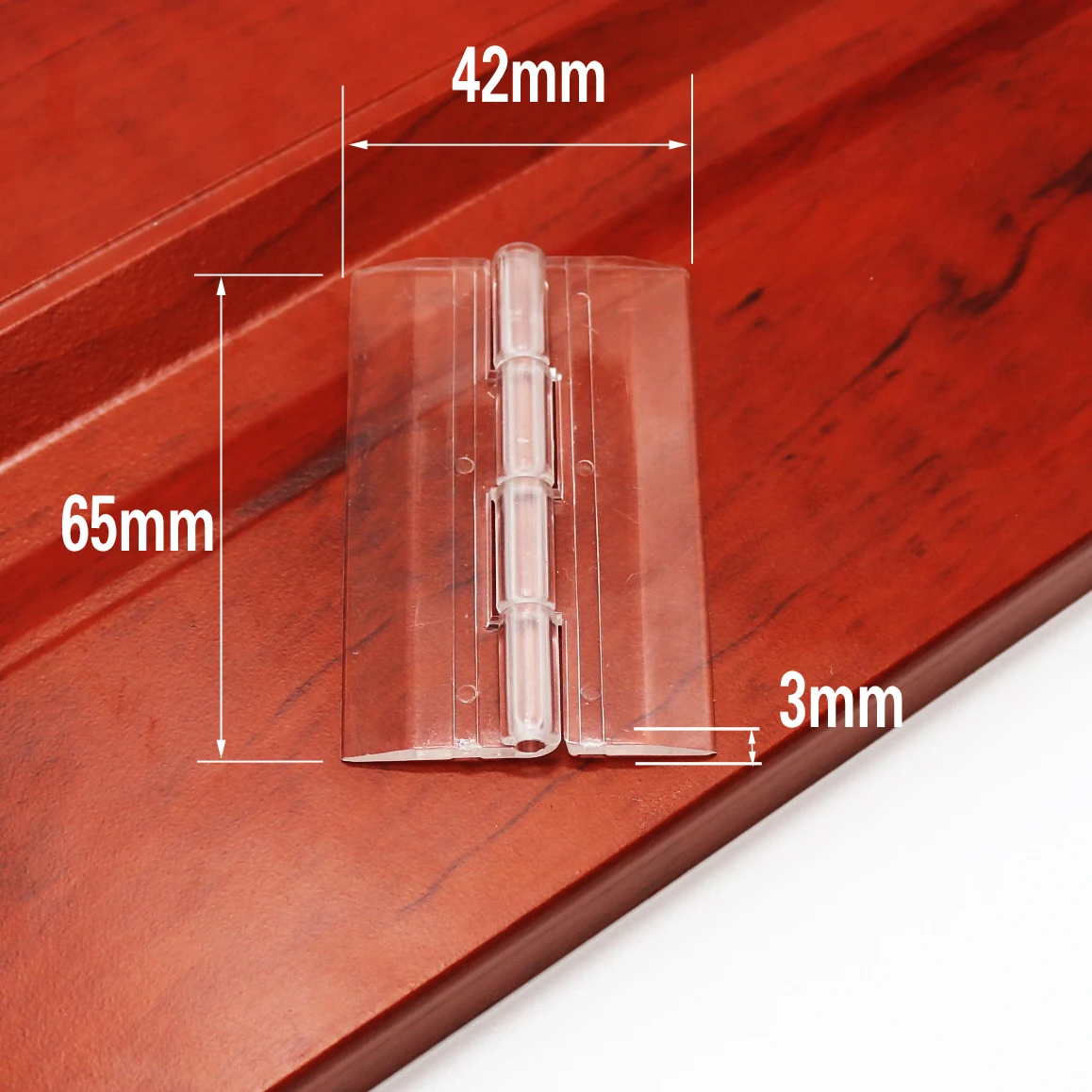 10 stk 25 x 33 30 x 33 38 x 45 65 x 42 foldehængsler af plast gennemsigtig plexiglas hængsel holdbar klar akryl: 65-42-3mm