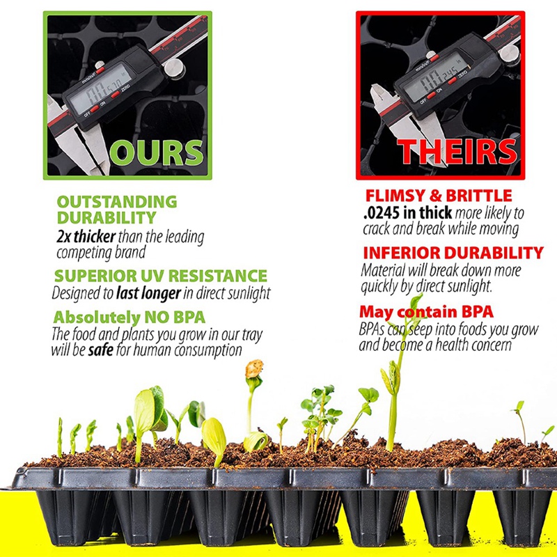 10-Pack Seed Starter Kit, 72 Cell Seedling Trays Gardening Germination Growing Trays Plant Grow Kit Seed Starting Trays