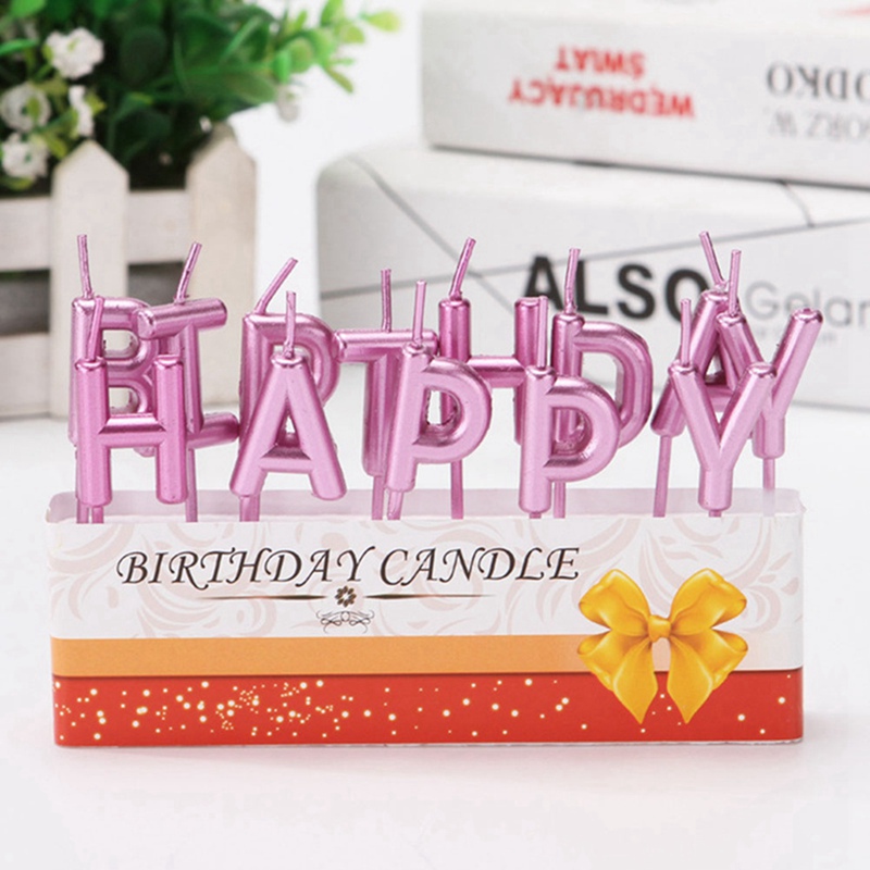 Colors Happy Birthday Letter Cake Candles Birthday Party Festival Supplies Lovely Birthday Candles for Kitchen Baking