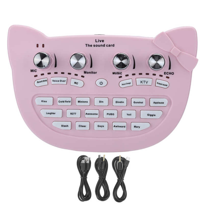 Sound Card Lightweight And Easy To Carry Multi-effect Sound Mixer Four Separate Buttons Mobile Phone for Anchor Broadcast