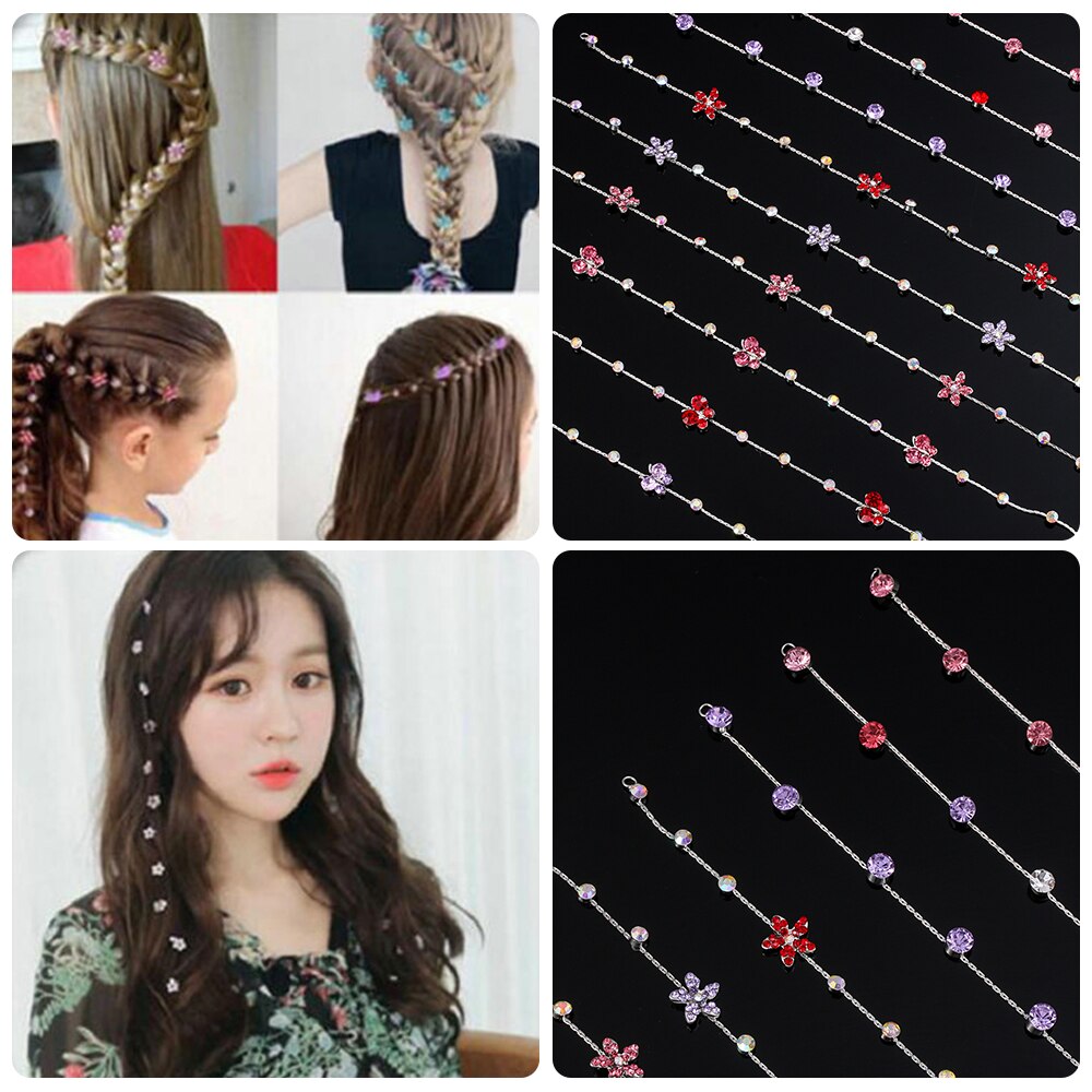 Neue Haar Verlängerung funkeln Strass flechten Haarnadel für Mädchen Braut Hochzeit Glänzende Schmuck Haar Kette Haar Zubehör