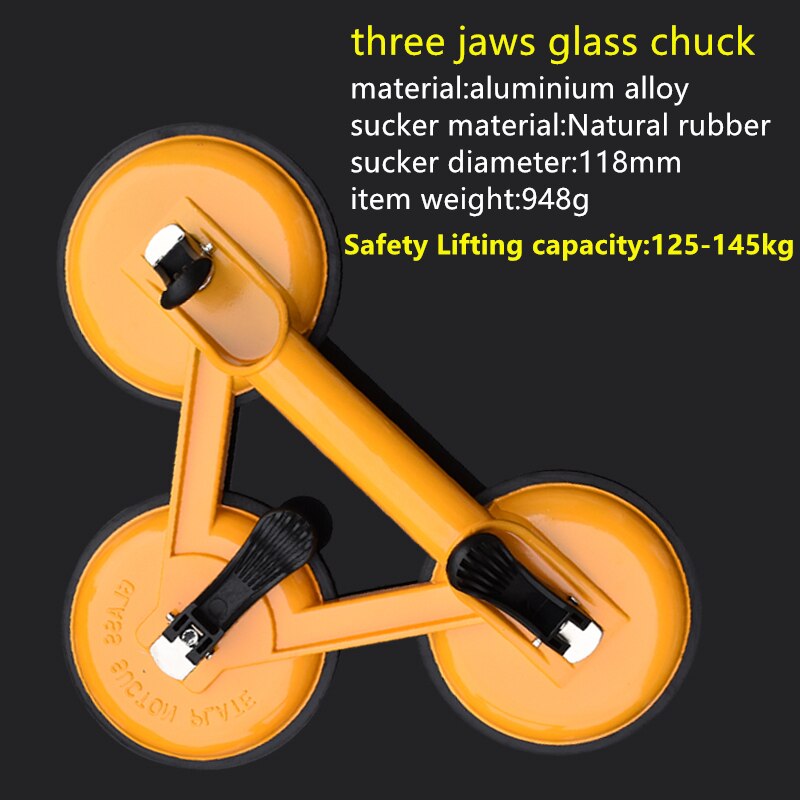 50-145kg glas sugekop aluminiumslegering gummi sugekop super suge glas fliser gulv bæreværktøj løfteholder sugere
