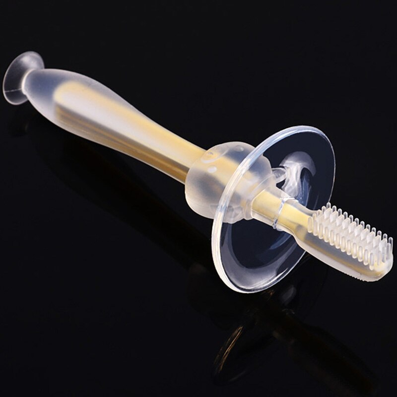 1Pc Kids Soft Silicone Training Tandenborstel Baby Kinderen Dental Oral Care Tooth Brush Tool Baby Kid Tandenborstel Baby items: Oranje