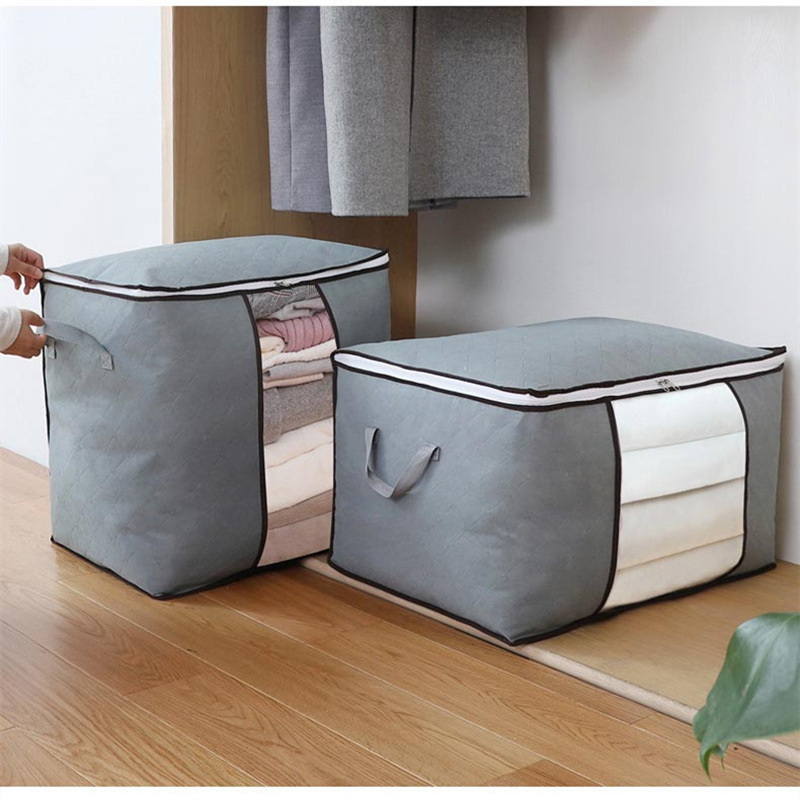Sac De voyage De grande capacité sac De rangement De vêtements Non tissés sac De finition De couette translucide sac De vêtements ménagers Bolsa De Viaje